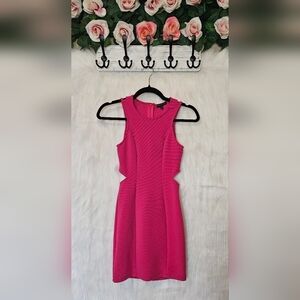 Material Girl Raspberry Romance Sleeveless Cut Out Dress